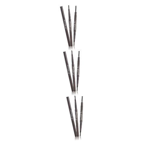 WOONEKY 3stücke Wasserdichter Augenbrauenstift Mit Integriertem Pinsel Automatischer Drehbarer Augenbrauenstift in Schwarz Für Präzises Augenbrauen-make-up Und Natürliches Styling von WOONEKY