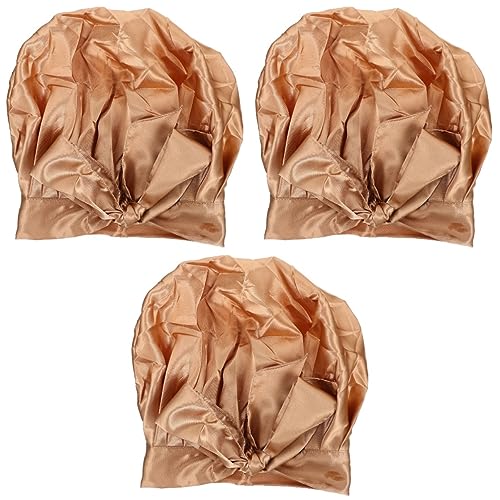 WOONEKY 3stücke Convenient Satin Bonnet Für Damen Verstellbare Schlafhaube Atmungsaktiv Für Lockiges Haar Schützende Schlafmütze Perfektes Accessoire Für Zuhause von WOONEKY