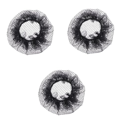 WOONEKY 3 Sets Modisches Schwarzes Haarnetz Elastisches Dutt-haarnetz Für Frauen Zum Tanzen 10 Stück * 3 von WOONEKY