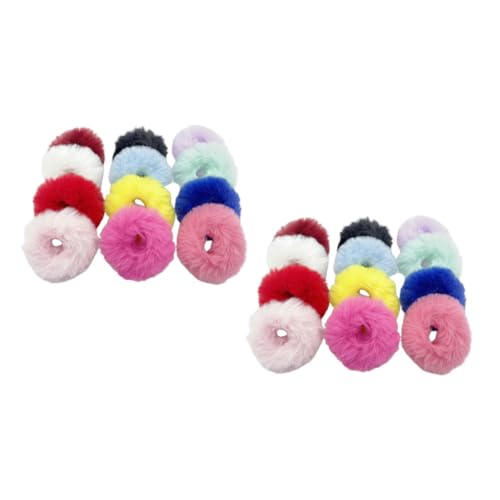 WOONEKY 30Stücke Plüsch Haargummis für Mädchen Dehnbar Langlebig Haardekoration für für Hochsteckfrisuren Vielseitige Haarbänder als Armband von WOONEKY