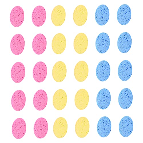 WOONEKY 30stücke Gesichtsreinigungsschwämme Runde Make-up-entferner Und Peeling-schwämme Sanfte Hautreinigung Für Frauen Und Männer Hautfreundlich Farben Je von WOONEKY