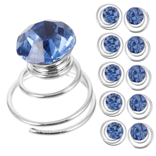 WOONEKY 36 Stk Braut Haarnadel Haarspangen für Damen Spiralen Haarnadel Clip Haarschmuck Perlenhaar Edelsteine frisierumhang frisuren Frauen Spule spiralförmige Blue von WOONEKY