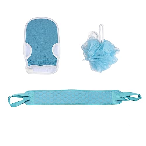 WOONEKY Verdickendes Badetuch-set Mit Rückziehstreifen 3-teiliges Set Badehandschuh-blumendesign Zum Peeling Und Zur Hautreinigung von WOONEKY