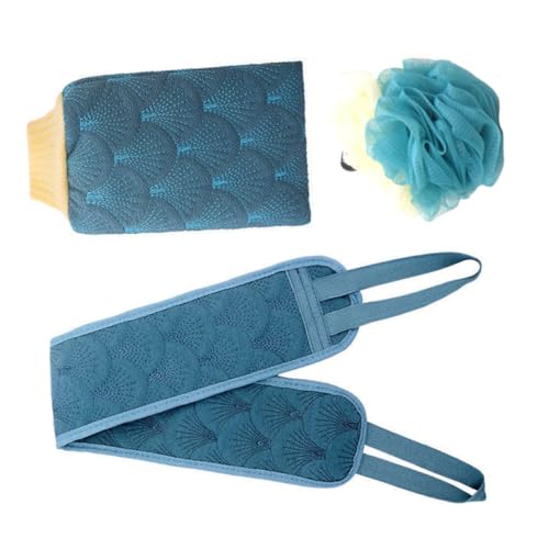 WOONEKY 3stücke Badegurt-handtuch Mit Rückenschrubber Peeling-badegurt Zum Körper Waschen Langlebiges Bade-duschball Aufhängen Zum Trocknen Für Tägliche Hautreinigung von WOONEKY