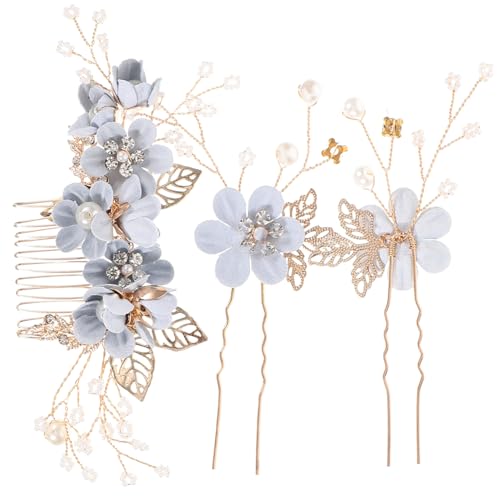 WOONEKY Eleganter Brautkopfschmuck 3-teiliges Hochzeits-haarnadel-set Legierung Haarnadelschmuck Für Mädchen Für Bachelorette Zufällige Auswahl von WOONEKY
