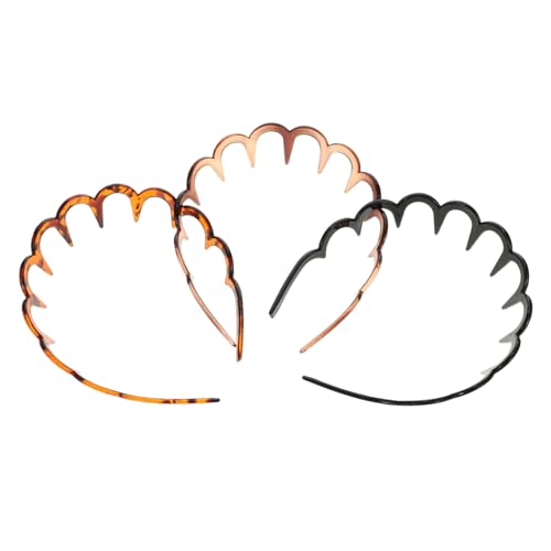 WOONEKY 3stücke Elastische Gezahnte Haarbänder Für Frauen Und Männer Flexible U-förmige Haarkämme in Braun Schwarz Und Dunkelkaffee Rutschfest Und Praktisch Für Alltag Und Sport von WOONEKY