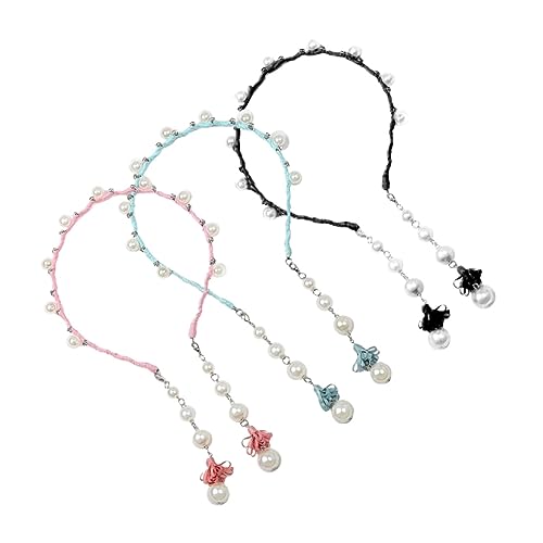 WOONEKY 3stücke Perlen Stirnband Mit Quaste Mädchen Junge Mädchen Haarband Haar Zubehör Kopfbedeckung Perlen Quaste Stirnband Junge Kopfbedeckung von WOONEKY