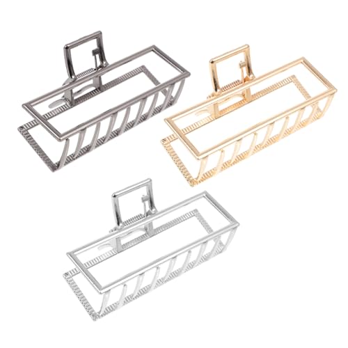 WOONEKY 3stücke Haarklammern Groß Haarspangen Clip Haarschmuck Für Damen Metall Haarkrallen Einfache Kopfschmuck Vielfarbige Haaraccessoires von WOONEKY