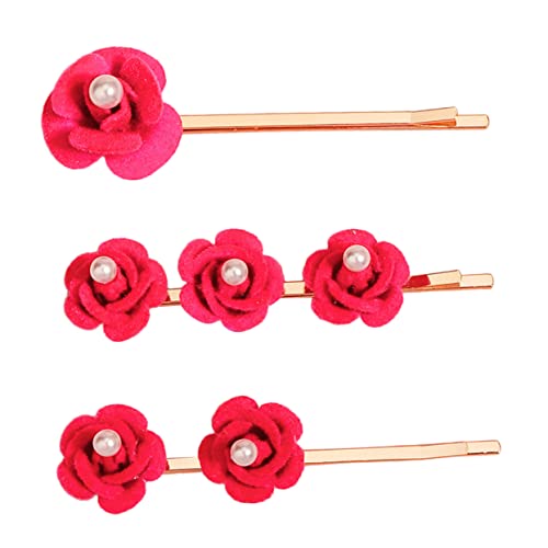 WOONEKY 3stücke Teiliges Rosen-haarclip Mit Perlen Dekorative Haarnadeln Für Hochzeiten Elegante Haaraccessoires Für Frauen Für Braut Und Abendveranstaltungen von WOONEKY