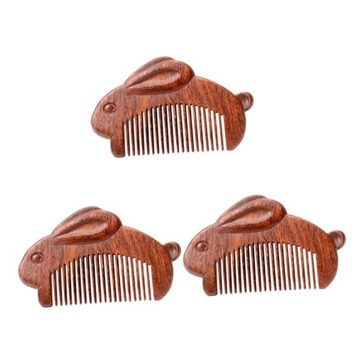 WOONEKY 3 Stück Holz-haarkamm Für Damen Und Herren Natürliches Sandelholz Statisch Kompakt Einfach Zu Verwenden von WOONEKY