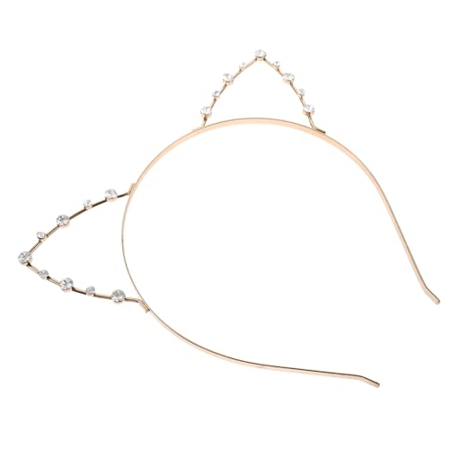 WOONEKY 3-teiliges Haarband Mit Großen Katzenohren Und Strasssteinen Für Damen Für Kostüm Katzenohren Kleid von WOONEKY