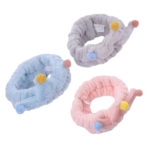 WOONEKY 3stücke Teiliges Fleece Haarbänder Für Frauen Elastische Kosmetik-haarbänder Für Yoga Make-up Gesichtspflege Und Spa-aktivitäten Verschiedenen Farben Erhältlich von WOONEKY