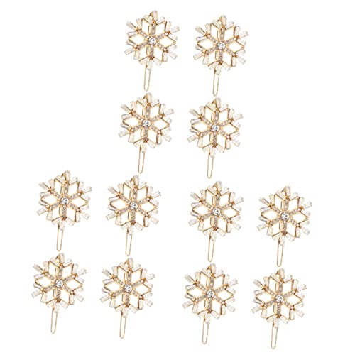 WOONEKY 12stücke Weihnachts-schnapphaare Mit Schneeflocken-haarspangen Für Frauen Elegante Haarschmuck-dekoration Für Festtage Und Alltag von WOONEKY