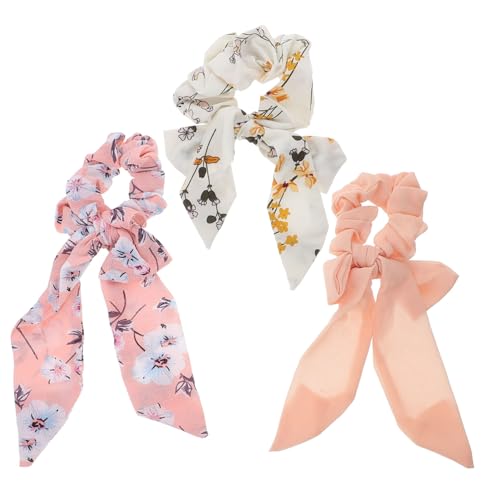 WOONEKY 3-teiliges Chiffon-haarmoden-stretch-haargummis Für Mädchen Schicke Pferdeschwanzhalter Elastisches Haargummi-set Für Den Täglichen Gebrauch von WOONEKY