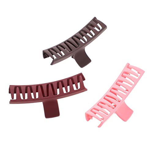 WOONEKY 3stücke Großes Teiliges Haarklammern Für Frauen Elegante Acryl-haarspangen Weinrot Und Kaffee Rutschfeste Haarclips Für Dickes Und Normales Haar Für Bad Küche Und von WOONEKY
