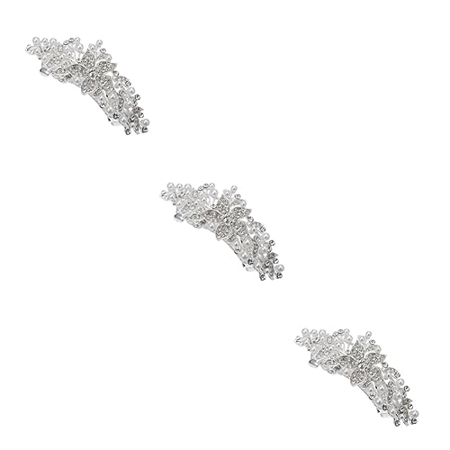 WOONEKY 3stücke Eleganter Blumen-haarklammer Mit Strass Und Perlen Stilvolles Haaraccessoire Für Damen Für Hochzeiten Und Besondere Anlässe Verleiht Jedem Look Einen Hauch Von Glamour von WOONEKY