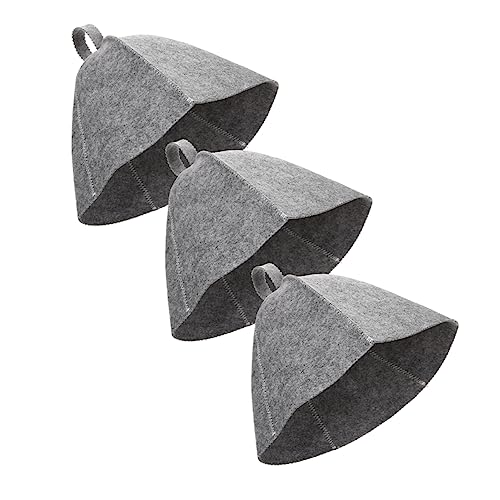 WOONEKY 3stücke Teiliges Sauna Hut Aus Filz Atmungsaktiver Schutz Für Kopf Für Damen Und Herren Geeignet Für Sauna Und Dampfbad Mit Wärmedämmung Wiederverwendbar Und Bequem von WOONEKY
