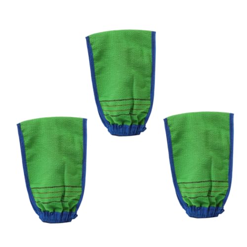 WOONEKY 3stücke Badehandschuhe Aus Bambusfaser Reibehandschuhe Für Körperdusch Peelinghandschuhe Zum Baden Unisex Duschschrubber Als Badetuch von WOONEKY