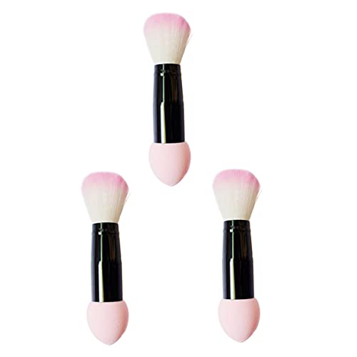 WOONEKY 3stücke Foundation Pinsel Flauschig Für Doppelseitiger Loser Puderpinsel Zum Verblenden Kosmetikpinsel Make-up-tools Kompakt Und Tragbar Für Frauen von WOONEKY