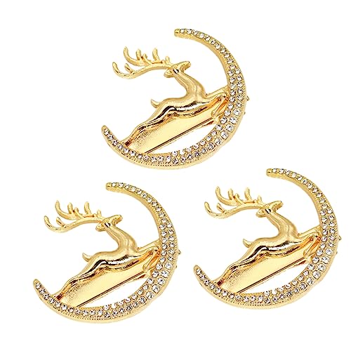 WOONEKY 3stücke Haarnadel Mit Strasssteinen in Hirschform Haarzubehör Für Frauen Geeignet Für Hochzeit Geburtstag Und Alltag von WOONEKY