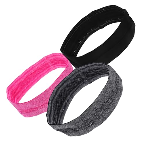 WOONEKY 3stücke Rutschfeste Sport-haarbänder Für Fitness Und Yoga Schweißabsorbierend Elastische Stirnbänder Und Rosé Für Sport Und Freizeit von WOONEKY
