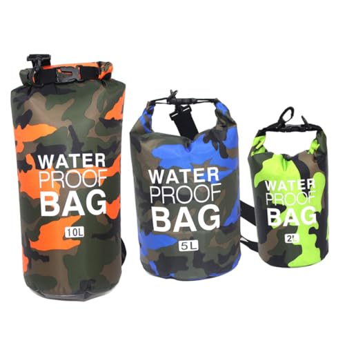 WOONEKY 3stücke Teiliges Wasserdichter Outdoor-Camouflage-Taschen Aus PVC Vielseitige Schultertasche Für Strand Schwimmen Bootfahren Und Kajakfahren von WOONEKY