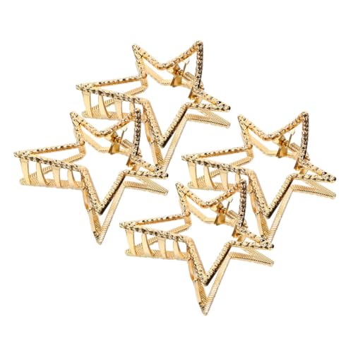WOONEKY 4 Stck Kleine Metall Haarklammern mit Sternmotiv Teiliges Rutschfeste Haarklammern für Dickes und Langlebige Schmerzfreie Haarspangen für Damen und Alltag von WOONEKY
