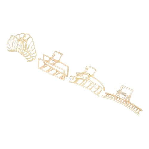 WOONEKY 4stücke Haarklauenclips Für Damen Goldene Haarklammern Stilvolle Haar Clips Outdoor Haarspangen Weibliche Haar Accessoires von WOONEKY