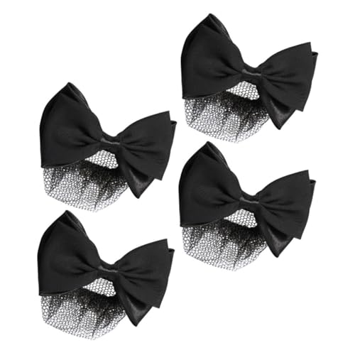 WOONEKY 4 Stück Haarknotenabdeckung für Damen mit Schleifen Clip Komfortable Haarnetze aus Feinem Mesh für Partys und Besondere Anlässe Haarschmuck Accessoires für Outfit von WOONEKY