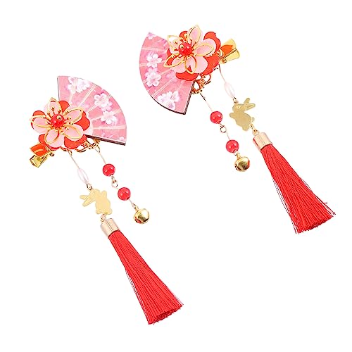 WOONEKY 4stücke Fan-form Haarnadeln Mit Quasten Japanische Haarspangen Für Damen Blumen-haaraccessoires Für Hochzeiten Valentinstag Und Besondere Anlässe von WOONEKY