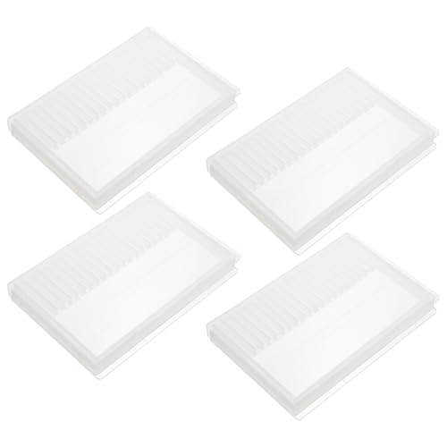 WOONEKY 4 Stück Nagelbohrer Aufbewahrungsbox Transparent mit Löchern Langlebiger Organizer für Maniküre Bits und Fräsköpfe Staubdicht Geeignet für Nagelstudio und Heimgebrauch von WOONEKY