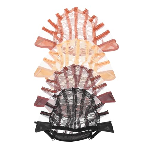 WOONEKY 4stücke Atmungsaktive Förmige Lace Wig Caps Elastische Haarnetze Für Perücken Für Jeden Anlass Für Haarpflege Und Komfort von WOONEKY