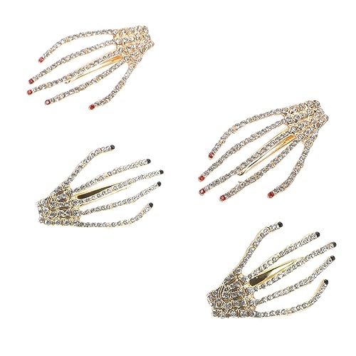 WOONEKY 4stücke Modische Haarnadeln Mit Eleganten Strasssteinen Vielseitiges Accessoire Für Frauen Für Halloween Und Besondere Anlässe von WOONEKY