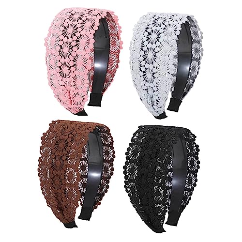 WOONEKY 4stücke Stirnbänder Für Frauen Und Mädchen Mit Stickerei Haarbänder Aus Spitze Als Kopfschmuck Für Partys Und Alltag Leicht Zu Tragen von WOONEKY