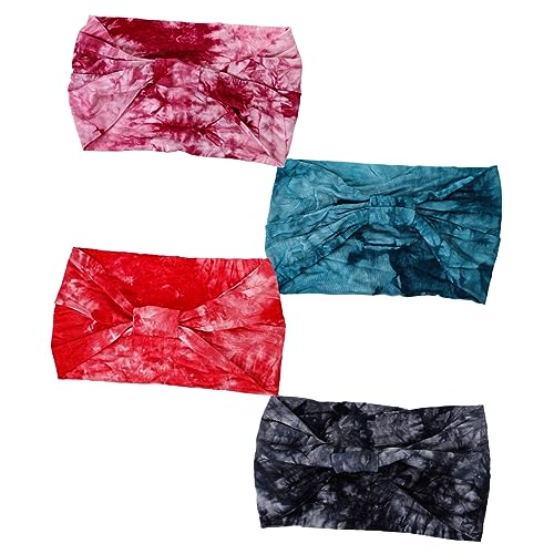 WOONEKY Bohemian Stirnbänder Für Damen 4 Stück Knoten Stirnbänder Atmungsaktive Yoga Haarbänder Elastische Schweißbänder Für Sport Modische Turbane in Rot Schwarz Weinrot Und Grün WOONEKY Bohemian Stirnbänder Für Damen 4 Stück Knoten Stirnbänder Atmungsaktive Yoga Haarbänder Elastische Schweißbänder Für Sport Modische Turbane in Rot Schwarz Weinrot Und Grün von WOONEKY