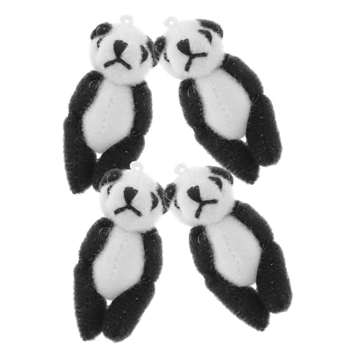 WOONEKY 4 Stück Teiliges Mini Panda Kuscheltier Plüsch Schlüsselanhänger Weiches Gefülltes Panda Niedliche Anhänger für Jungen Mädchen Geschenk von WOONEKY