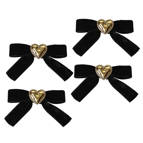 WOONEKY 4 Stück Teiliges Samtige Love Heart Haarspangen Herzförmige Haarklammern Bobby Pins für Damen Alltag Hochzeit Haarschmuck Niedliche Einfache Anwendung Schonend für Haare von WOONEKY