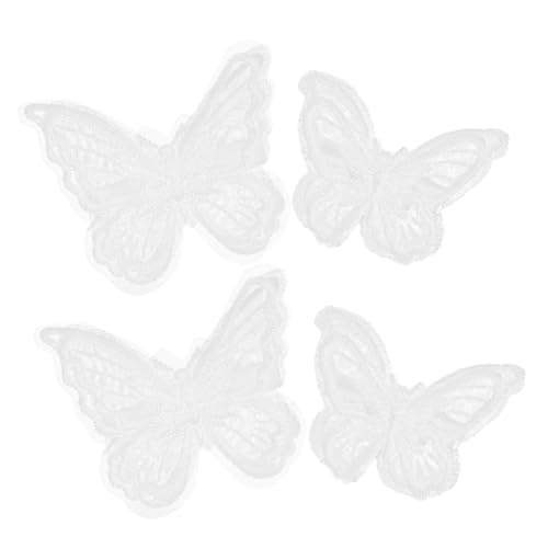 WOONEKY 4 Stück Teiliges Spitzen Schmetterlings Haarspangen Filigrane Weiße Haarklammern für Damen und Mädchen Eleganter Haarschmuck für Vielseitige Stylings Einfache Anwendung für von WOONEKY