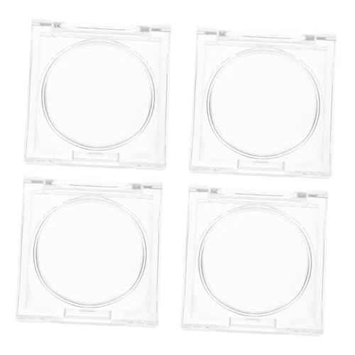 WOONEKY 4 Stück Transparente Kosmetikboxen Innenmaß Leere Make up Aufbewahrungsboxen für Lidschatten Highlighter DIY Kosmetik Organizer für Reise und Proben von WOONEKY
