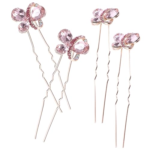 WOONEKY 4stücke U-förmige Hochzeit Haarnadeln Mit Strasssteinen Für Bräute Und Brautjungfern Wiederverwendbare Haarspangen Haarschmuck Für Verschiedene Anlässe von WOONEKY