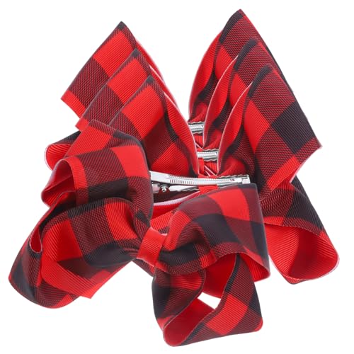 WOONEKY 4 Stück Weihnachtliche Haarschleifen Kariert Kleine Schleifen Haarklammern für Mädchen Festliche Haarschmuck Vielseitig Verwendbar Geschenkidee von WOONEKY