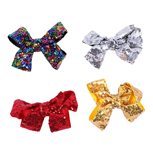 WOONEKY 4stücke Weihnachts Haarspangen Mit Glitzer Und Schleife Festliche Haaraccessoires Für Mädchen Für Partys Und Feiertage von WOONEKY