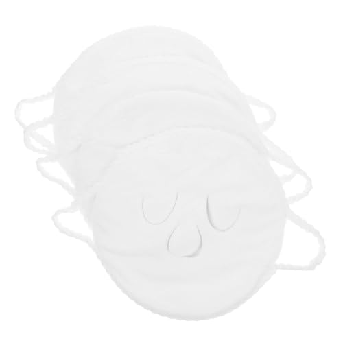 WOONEKY 4 Stück Wiederverwendbare Gesichts Handtücher mit Löchern für Kalte und Warme Kompressen Leichte Waschbare Spa Gesichtsmasken für Frauen Geeignet für Home Beauty Salon und von WOONEKY