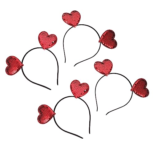 WOONEKY 4stücke Herzförmiges Stirnband Mit Glitzer Haarband Festival Kopfbedeckung Party Haarschmuck Für Valentinstag von WOONEKY