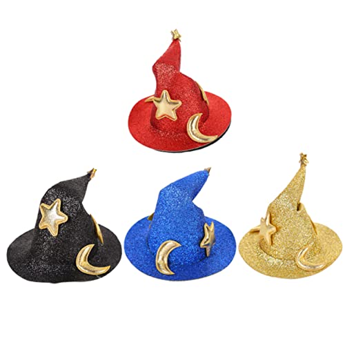 WOONEKY 4-teiliges Set Mini-hut-haarnadel Modisches Und Schickes Design Haar-accessoires Für Mädchen Halloween-kopfschmuck Party-hut-clip von WOONEKY