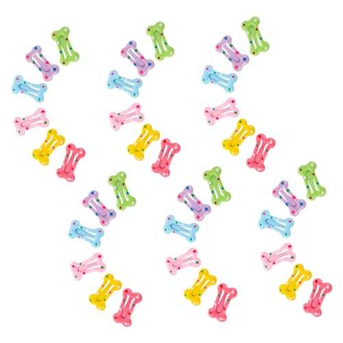 WOONEKY 40 Stück Teiliges Bunte Mini Haarspangen für Knallige Candy-farben Niedliche Knochenform mit Tupfenmuster Sanft für Feines Babyhaar für Alltag Party und Festliche Anlässe von WOONEKY