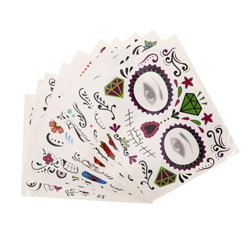 WOONEKY 40blätter Halloween Skull Gesichtsaufkleber Temporäre Sticker Für Gruselige Partys Tag Der Toten Maskeraden Und Kostüme Zufälligen Designs WOONEKY 40blätter Halloween Skull Gesichtsaufkleber Temporäre Sticker Für Gruselige Partys Tag Der Toten Maskeraden Und Kostüme Zufälligen Designs von WOONEKY