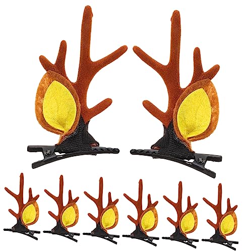 WOONEKY 4paare Weihnachts-rentier-haarspangen Niedliche Antler Haarclips Für Mädchen Haaraccessoires Für Partys Geburtstage Und Feiertage Leicht Und Bequem Für Verschiedene Frisuren von WOONEKY