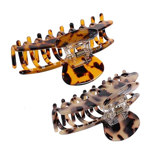 WOONEKY 4stücke Leopard Große Haarklammern Für Damen Rutschfeste Haarclips Acetat Für Dickes Und Dünnes Haar Für Tägliche Frisuren Und Zöpfe von WOONEKY