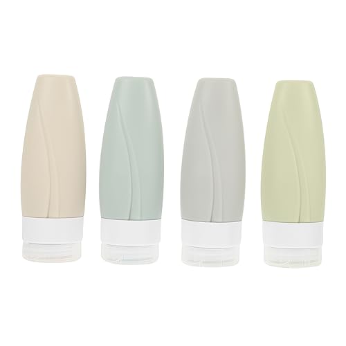 WOONEKY 4stücke Pack Reise-flüssigkeitsbehälter Aus Silikon Und Nachfüllbare Reiseflaschen Für Shampoo Duschgel Handcreme Make-up Und Lotionen Auslaufsichere Reiseflaschen Für von WOONEKY